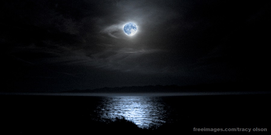 night moon reflecting on water